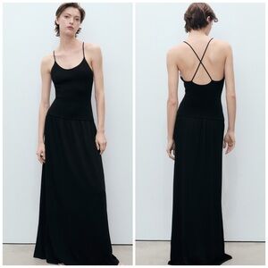 Mango Black Backless Maxi Dress